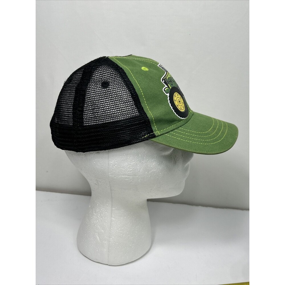 Toddler John Deere Hat Cap Green Black Tractor Adjustable Snapback Mesh Trucker - Picture 5 of 8